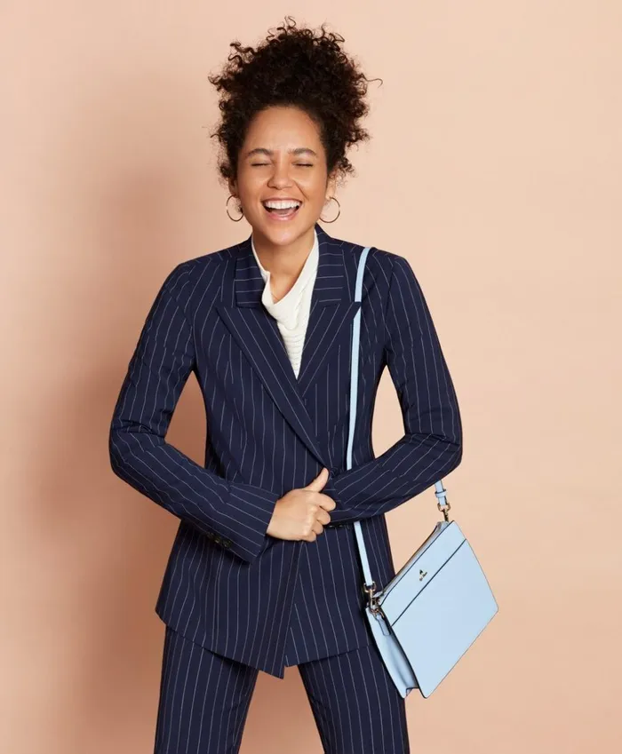 Brooks Brothers Suit Separates Striped StretchWool DoubleBreasted Jacket Navy 8211 Women Brooks Brothers Suit Separates Striped StretchWool DoubleBreasted Jacket Navy 8211 Women