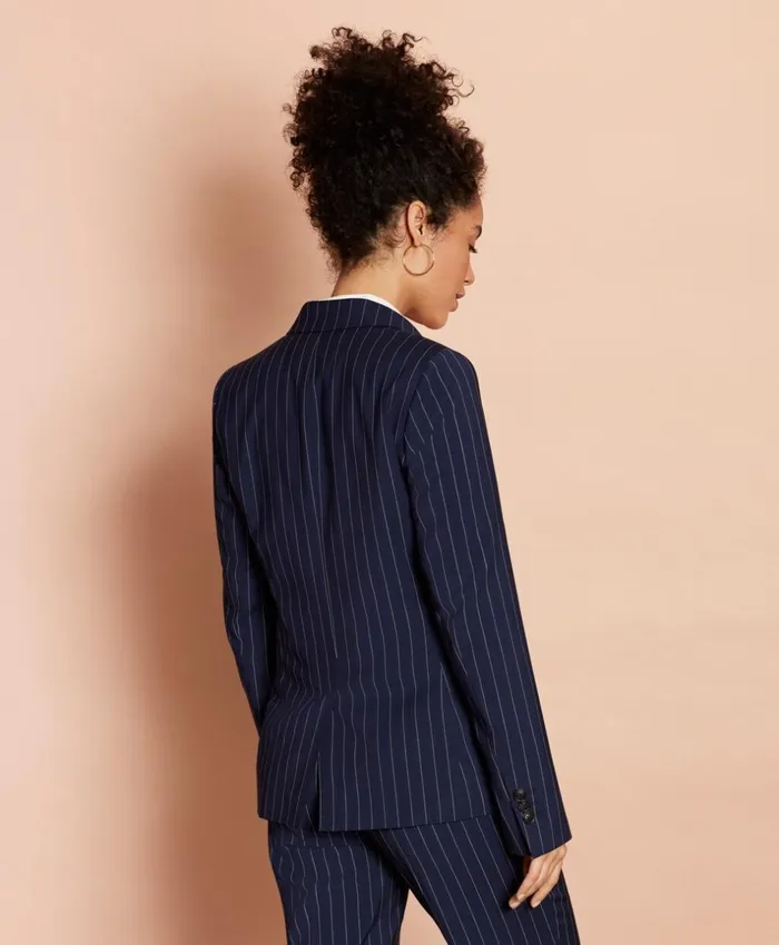 Brooks Brothers Suit Separates Striped StretchWool DoubleBreasted Jacket Navy 8211 Women Brooks Brothers Suit Separates Striped StretchWool DoubleBreasted Jacket Navy 8211 Women