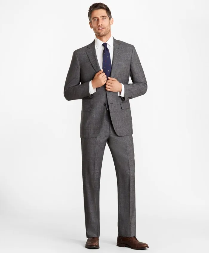 Brooks Brothers Suits Madison Fit Glen Plaid 1818 Suit Grey 8211 Men