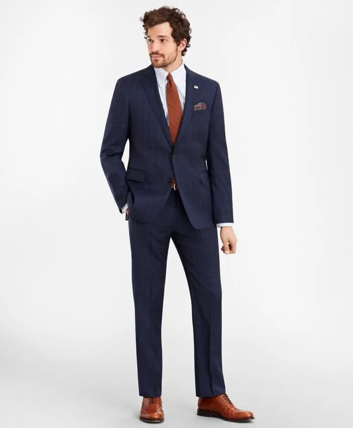 Brooks Brothers Suits Regent Fit Glen Plaid 1818 Suit Navy 8211 Men