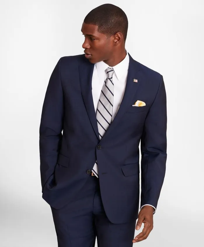Brooks Brothers Suits Regent Fit Plain Weave 1818 Suit Blue 8211 Men