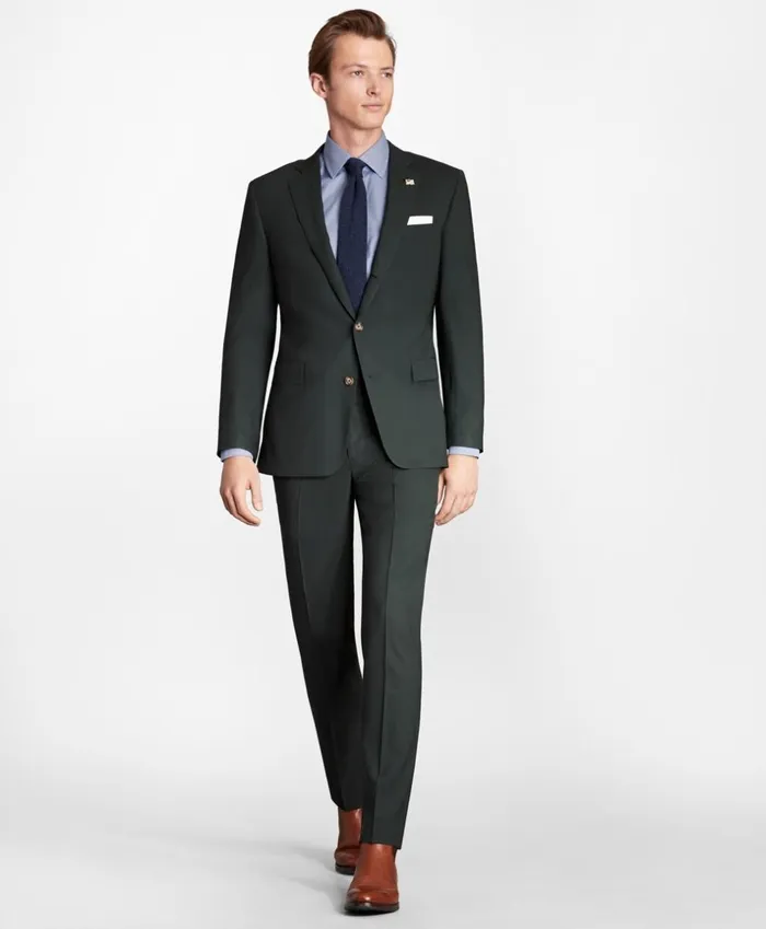 Brooks Brothers Suits Regent Fit ThreeButton 1818 Suit Dark Green 8211 Men