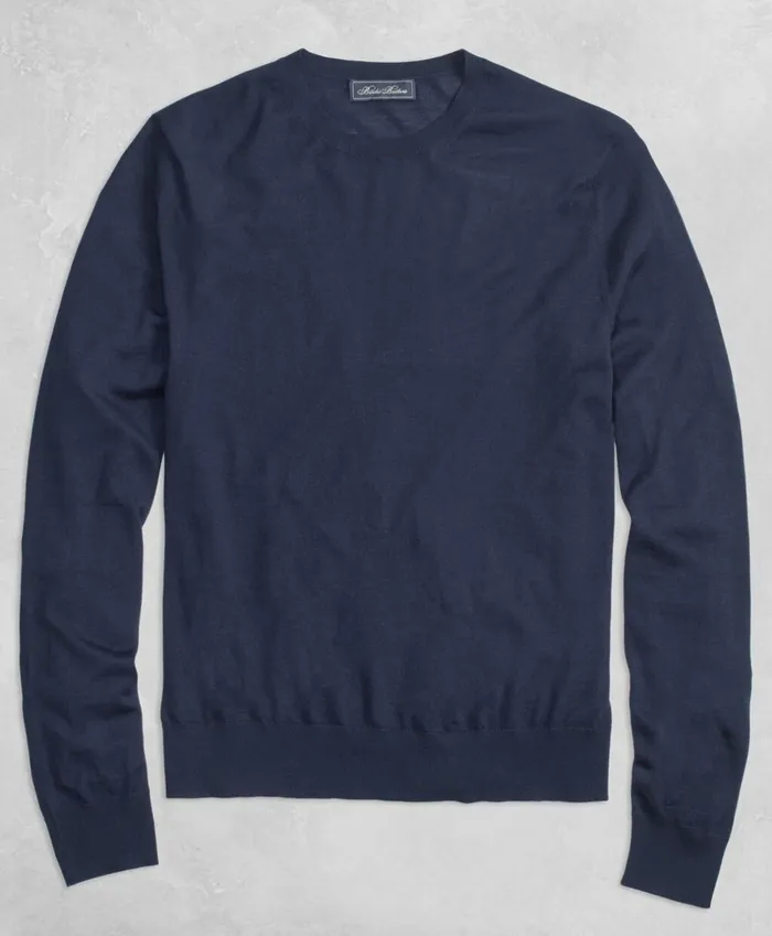 Brooks Brothers Sweaters Golden Fleece 3D Knit FineGauge Merino Crewneck Sweater Navy 8211 Men Brooks Brothers Sweaters Golden Fleece 3D Knit FineGauge Merino Crewneck Sweater Navy 8211 Men