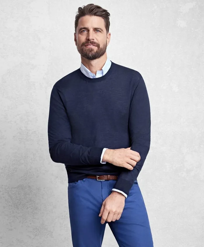 Brooks Brothers Sweaters Golden Fleece 3D Knit FineGauge Merino Crewneck Sweater Navy 8211 Men Brooks Brothers Sweaters Golden Fleece 3D Knit FineGauge Merino Crewneck Sweater Navy 8211 Men