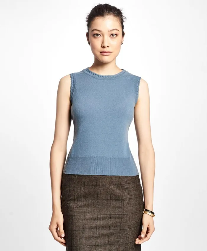 Brooks Brothers Sweaters Sleeveless Cashmere Shell Light Blue 8211 Women Brooks Brothers Sweaters Sleeveless Cashmere Shell Light Blue 8211 Women