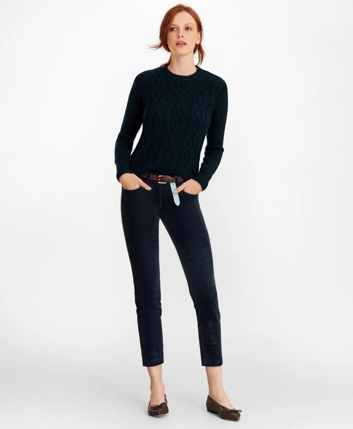 Brooks Brothers Sweaters WoolAlpaca CableKnit Sweater Dark Teal 8211 Women Brooks Brothers Sweaters WoolAlpaca CableKnit Sweater Dark Teal 8211 Women