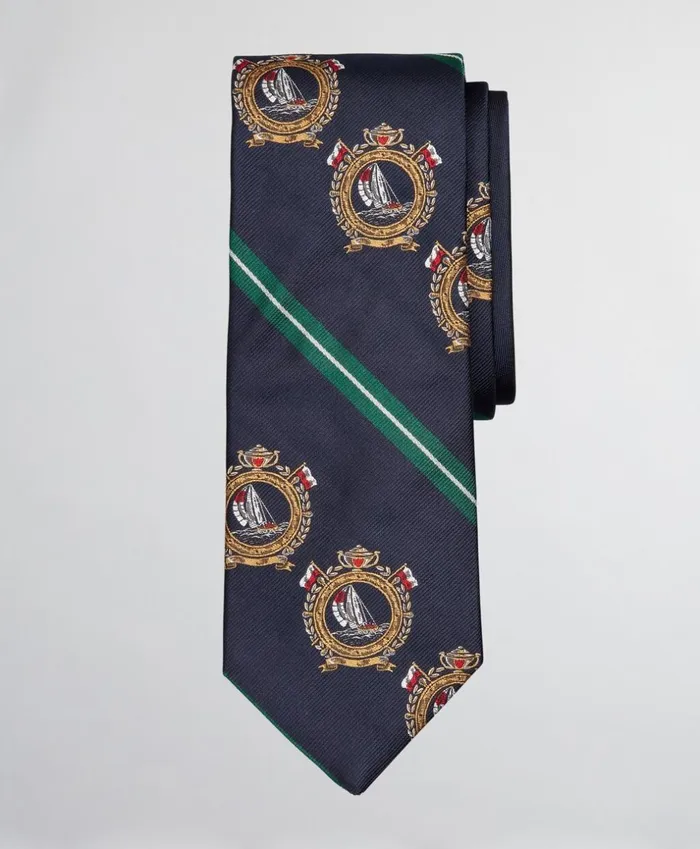 Brooks Brothers Ties Limited Edition Archival Collection Nautical Crest And Rep Stripe Silk Tie Navy 8211 Men Brooks Brothers Ties Limited Edition Archival Collection Nautical Crest And Rep Stripe Silk Tie Navy 8211 Men