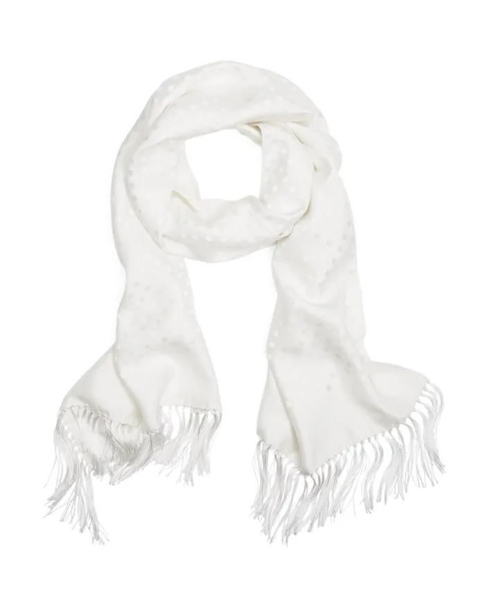 Brooks Brothers Tuxedo Shop Polka Dot Jacquard Formal Scarf White 8211 Men