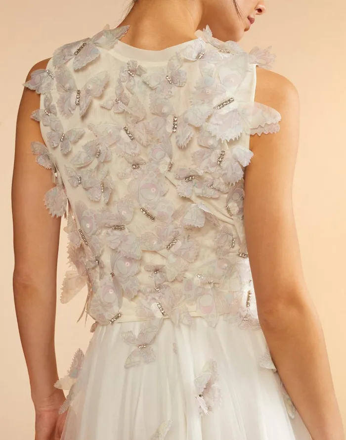Butterfly Applique Top 8211 White Women Cynthia Rowley Tops