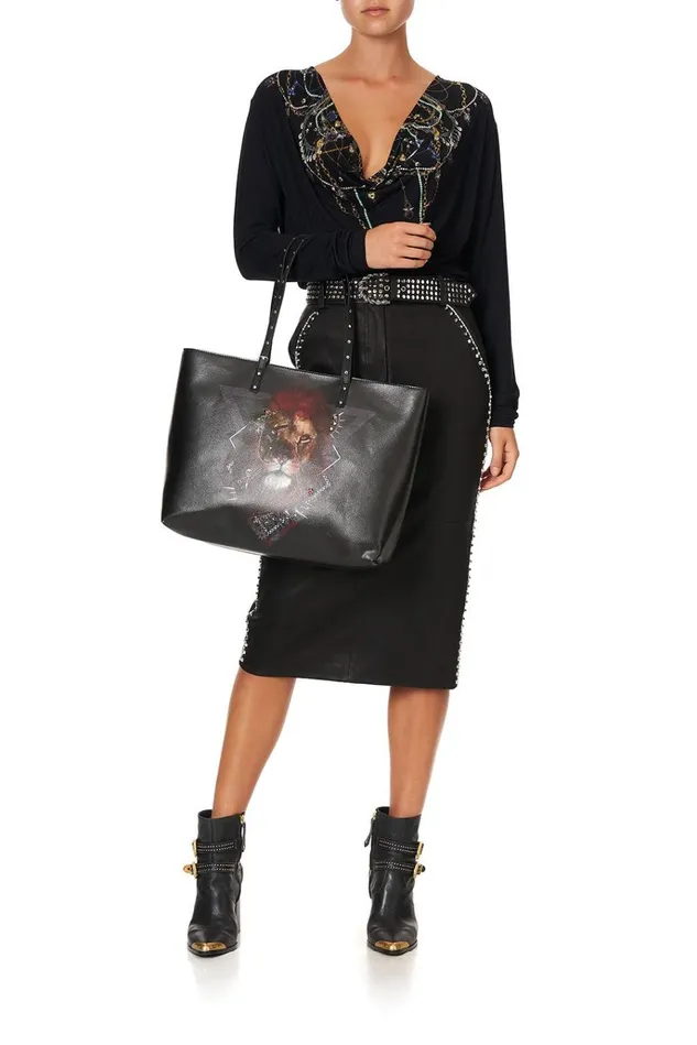 Camilla Bags Women Vegan Leather East West Tote Sid The Kid