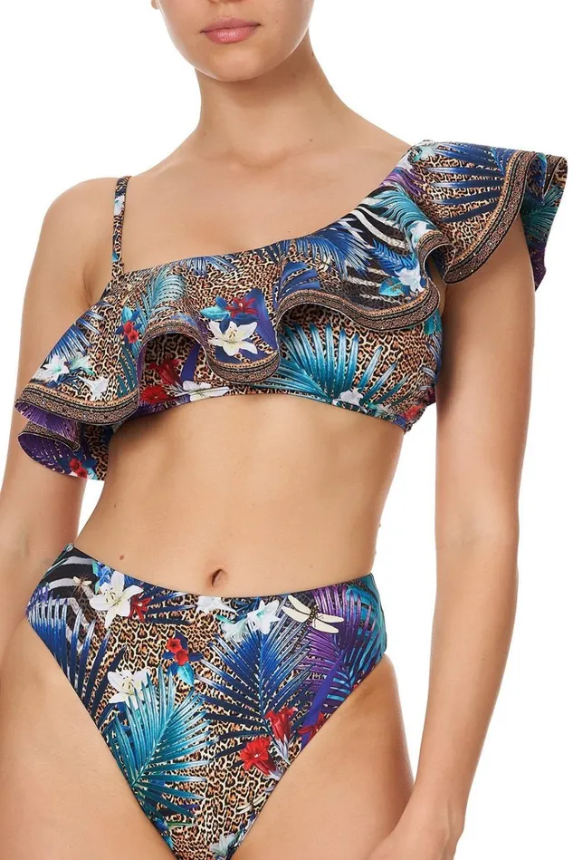 Camilla Bikinis Women One Shoulder Frill Bra Rainbow Room