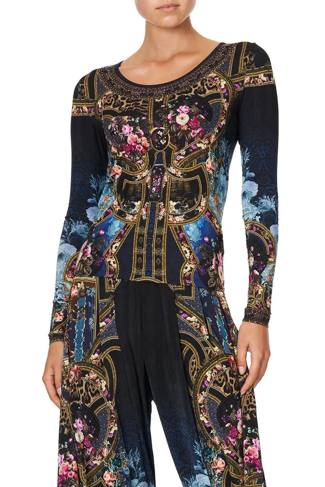 Camilla Modest Clothing Women Long Sleeve Fitted Top Fields Of Treasure