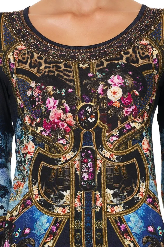 Camilla Modest Clothing Women Long Sleeve Fitted Top Fields Of Treasure