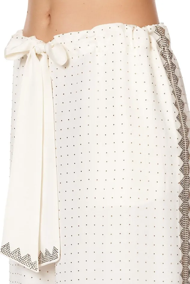 Camilla Modest Clothing Women Lounge Trouser With Tie Waist Luxe Cream