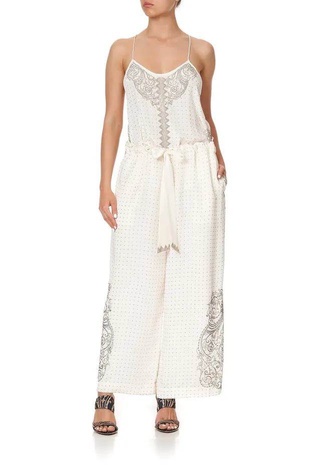 Camilla Modest Clothing Women Lounge Trouser With Tie Waist Luxe Cream