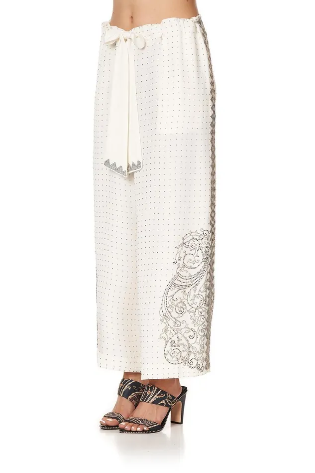Camilla Modest Clothing Women Lounge Trouser With Tie Waist Luxe Cream