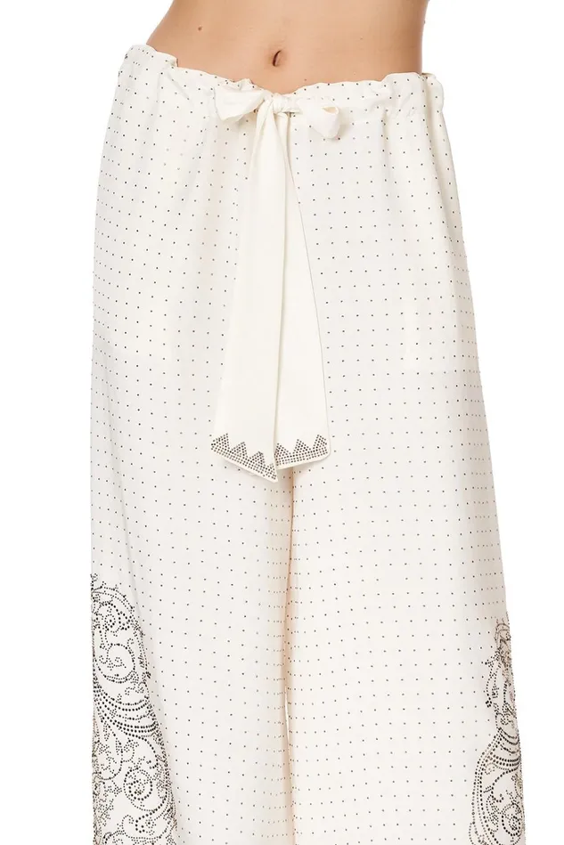 Camilla Modest Clothing Women Lounge Trouser With Tie Waist Luxe Cream