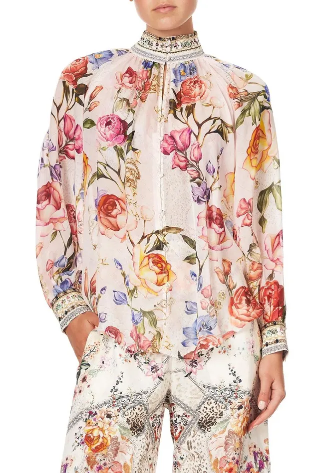 Camilla Modest Clothing Women Raglan Button Up Shirt Sew In Love