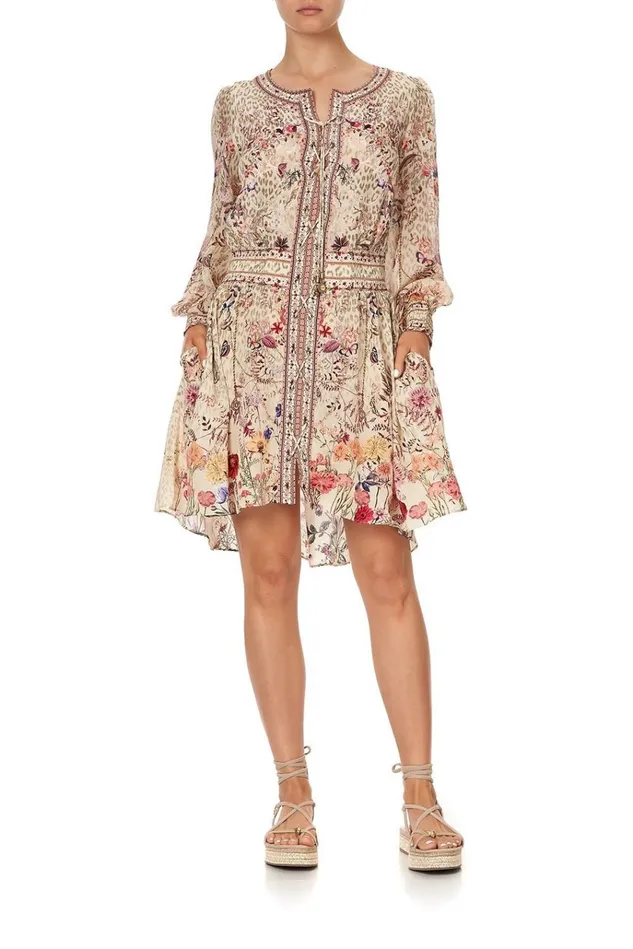 Camilla Party Dresses Women Lace Up Shirred Waist Dress Drifting Dreamer