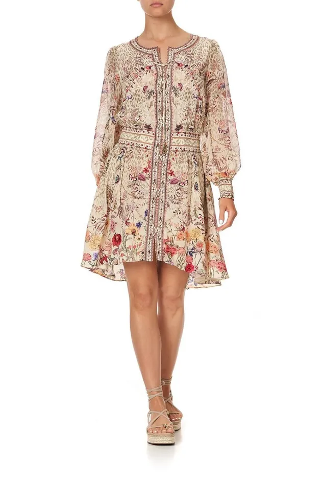 Camilla Party Dresses Women Lace Up Shirred Waist Dress Drifting Dreamer