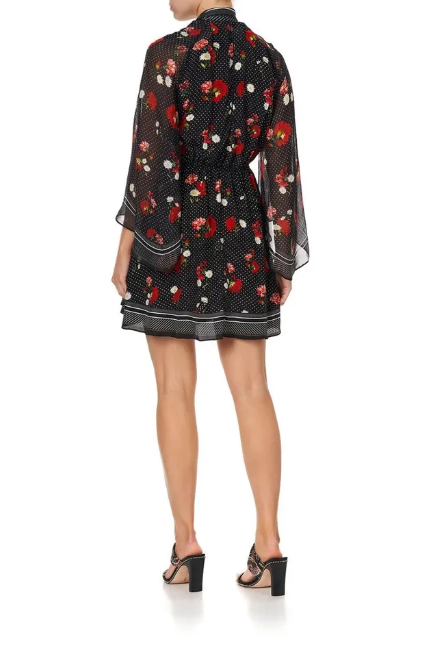 Camilla Party Dresses Women Short Wrap Dress With Neck Tie Coastal Parisienne