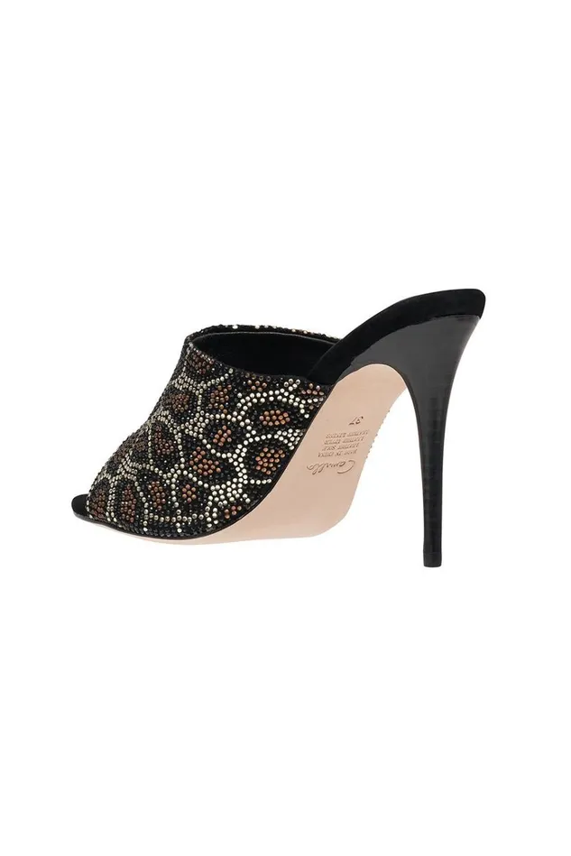 Camilla Shoes Women Crystal Animal Heeled Mule Lady Lodge