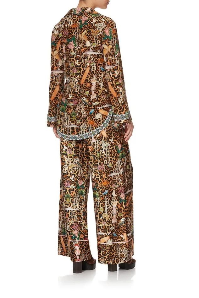Camilla Tops Women Button Down Shirt With Contrast Fauna Electro