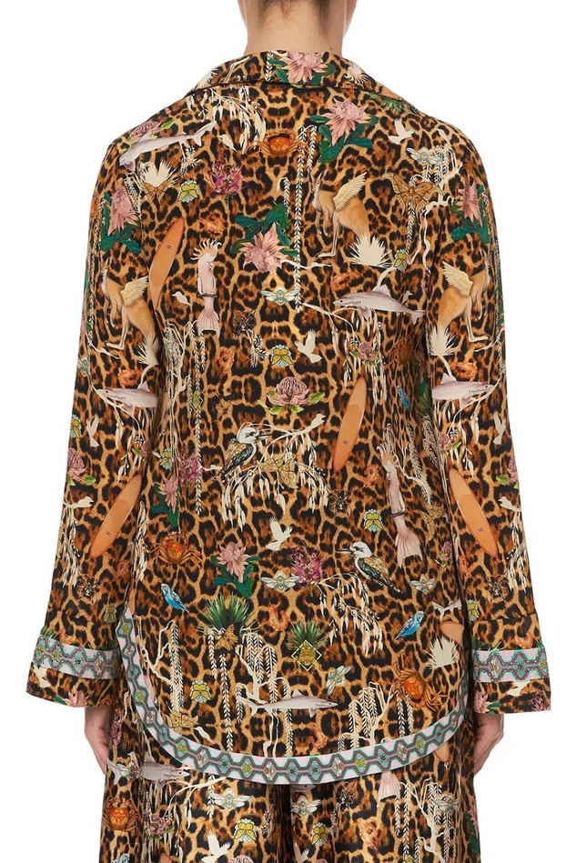 Camilla Tops Women Button Down Shirt With Contrast Fauna Electro