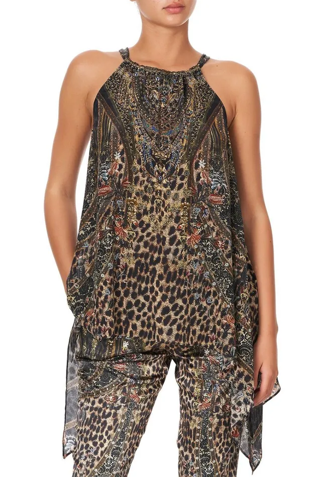 Camilla Tops Women Drawstring Neck Tank Abingdon Palace