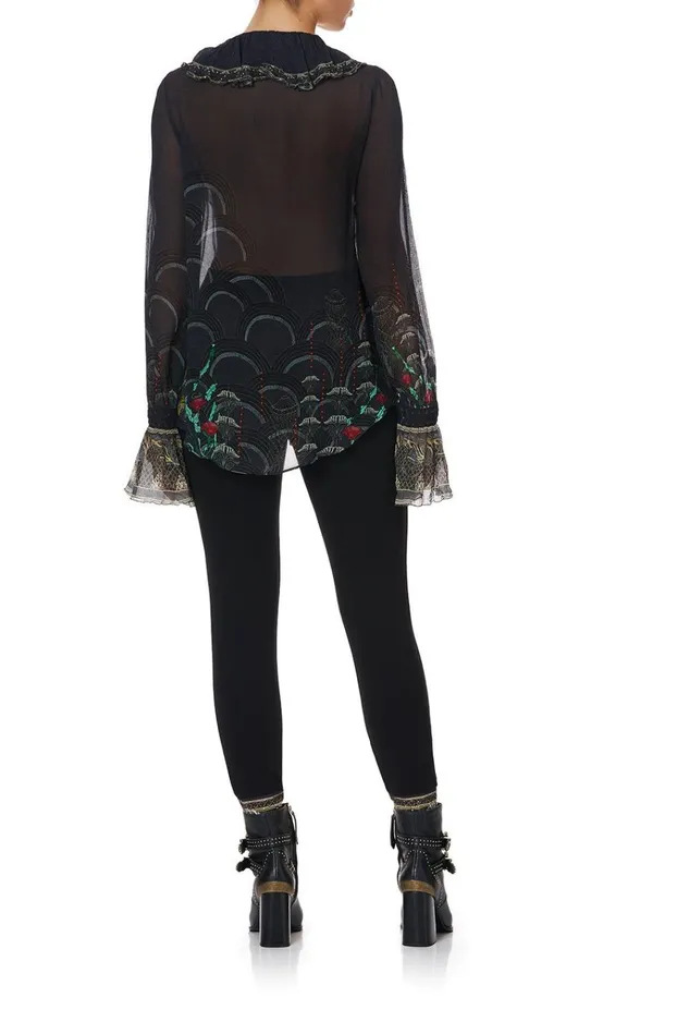 Camilla Tops Women Lace Up Ruffle Blouse Wise Wings