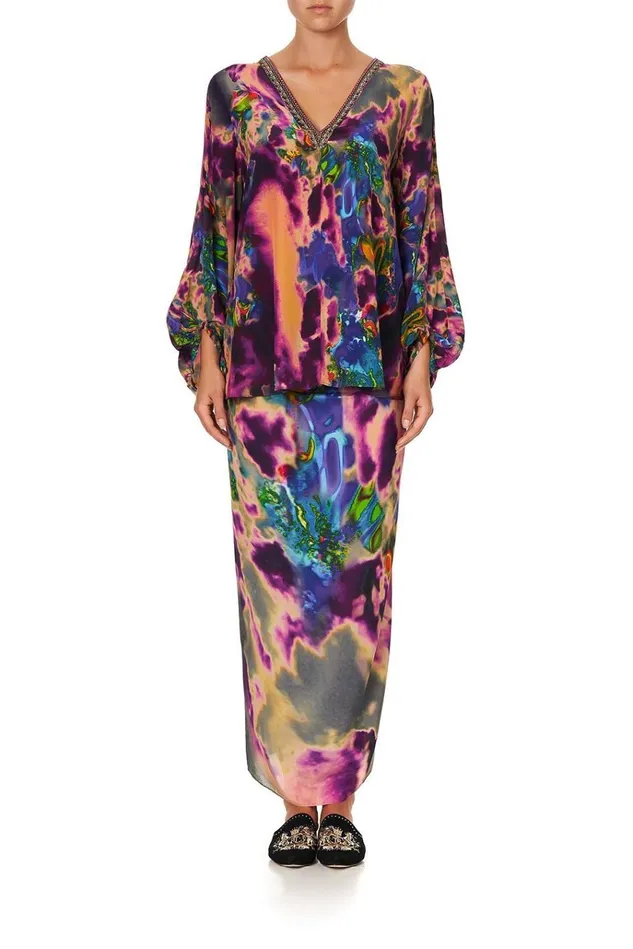 Camilla Tops Women Panel Sleeve Blouse Acid Abbey