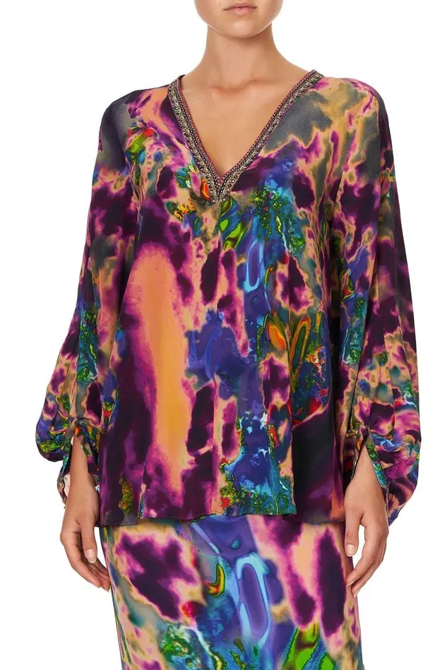 Camilla Tops Women Panel Sleeve Blouse Acid Abbey