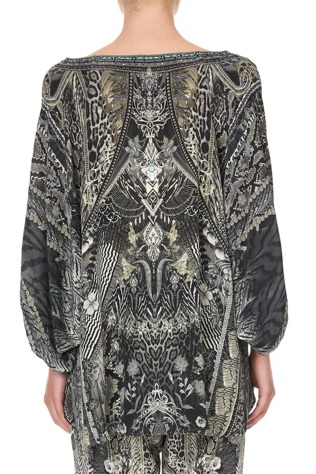 Camilla Tops Women Raglan Sleeve Blouse With Cuff One Tribe
