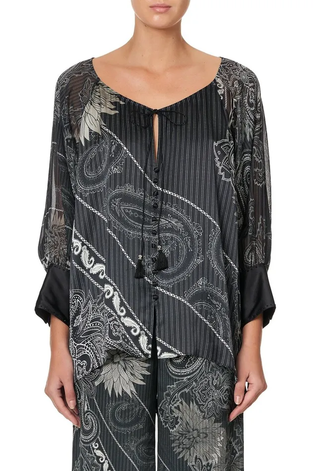 Camilla Tops Women Raglan Sleeve Button Up Top Tale Of The Fire Bird