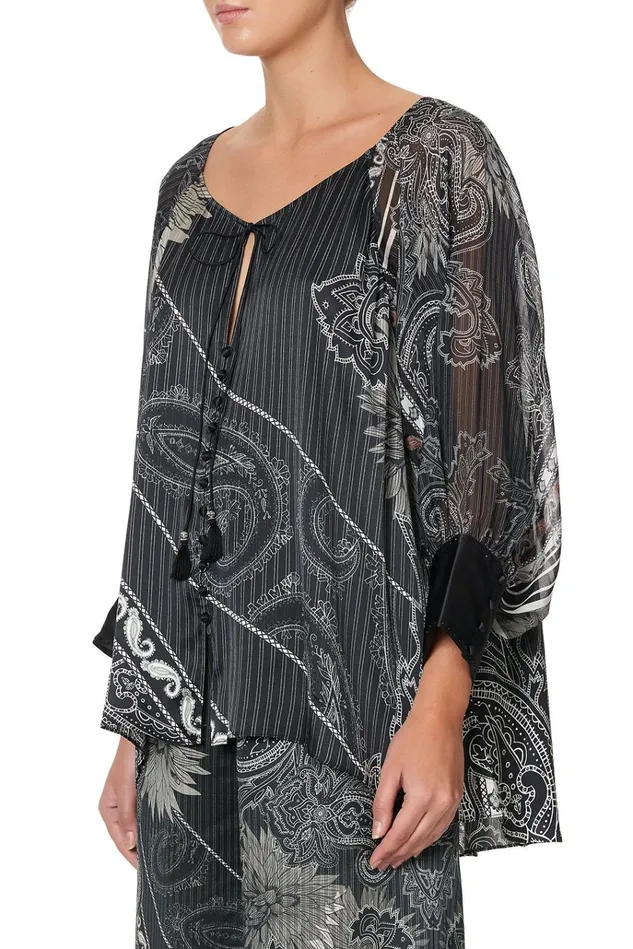 Camilla Tops Women Raglan Sleeve Button Up Top Tale Of The Fire Bird