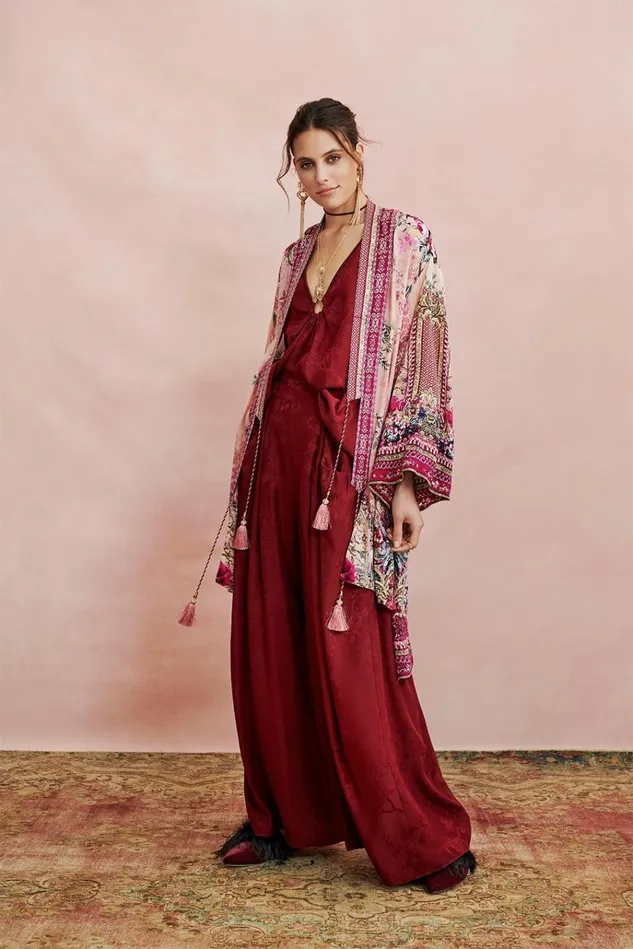 Camilla Tops Women Wide Strap URing Top Burgundy