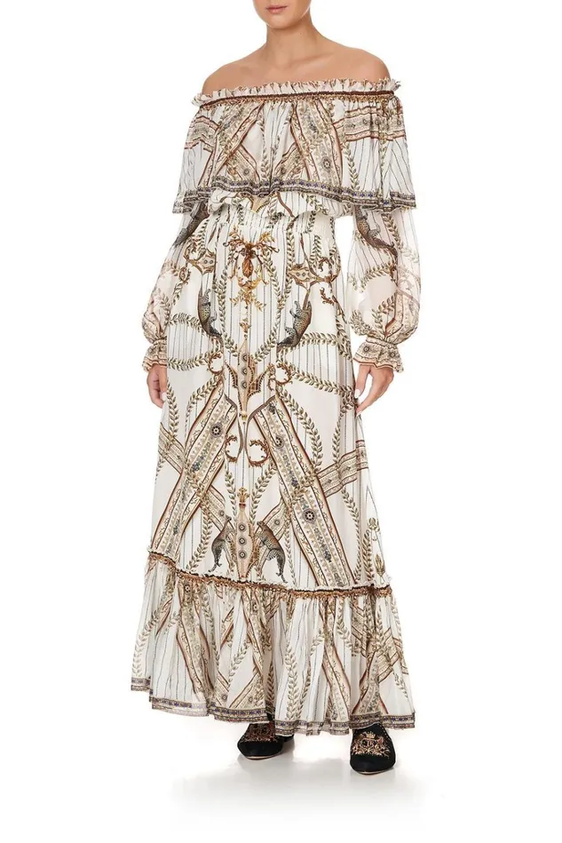 Camilla Wedding Guest Dresses Women Ruffle Hem Long Dress Mind Your Manor