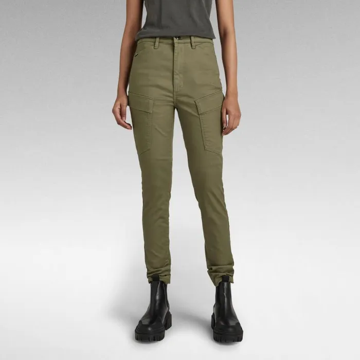 Cargos and Chinos Women GStar RAW Kafey Cargo Ultra High Skinny Jeans Shadow Olive Cargos and Chinos Women GStar RAW Kafey Cargo Ultra High Skinny Jeans Shadow Olive