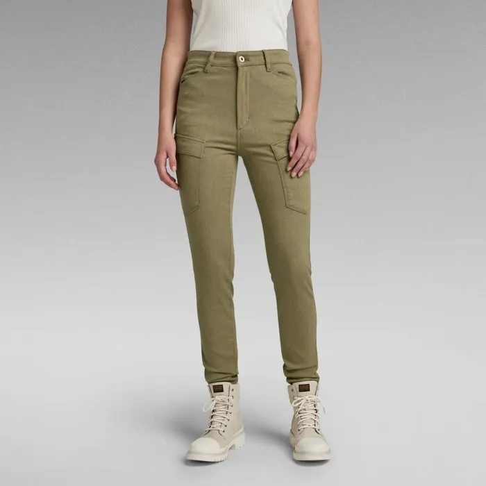 Cargos and Chinos Women GStar RAW Kafey Cargo Ultra High Skinny Pants Army Green Cargos and Chinos Women GStar RAW Kafey Cargo Ultra High Skinny Pants Army Green