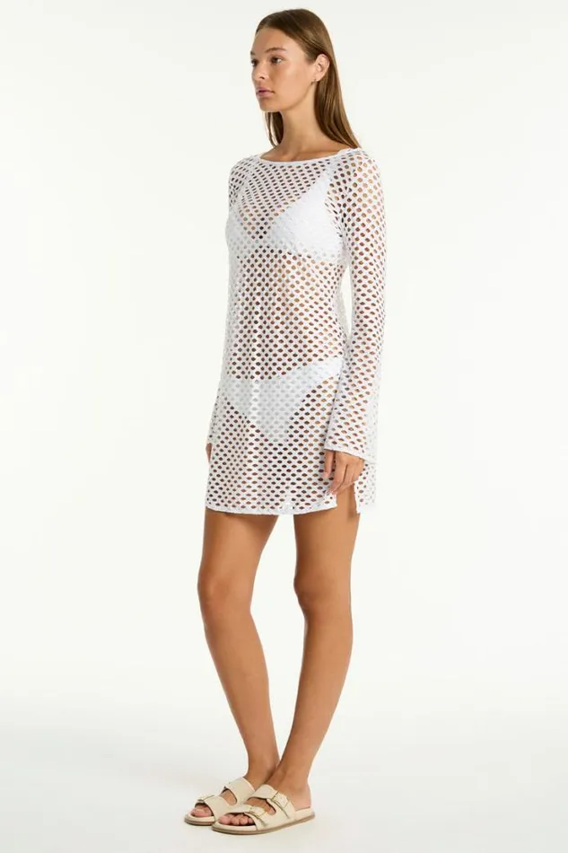 Castaway Mesh Cover Up Castaway White Women Sea Level Overswim