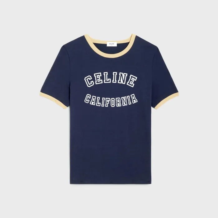 Celine California 70039S TShirt In Cotton Jersey Bleu Nuit Lemon Pie Off Wh Women CELINE TSHIRTS AND SWEATSHIRTS Celine California 70039S TShirt In Cotton Jersey Bleu Nuit Lemon Pie Off Wh Women CELINE TSHIRTS AND SWEATSHIRTS