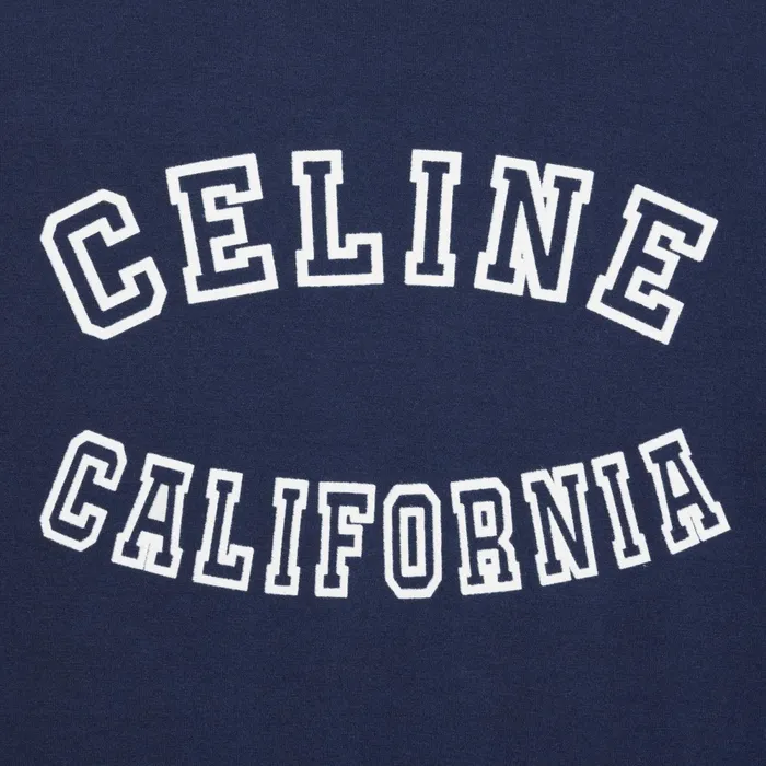Celine California 70039S TShirt In Cotton Jersey Bleu Nuit Lemon Pie Off Wh Women CELINE TSHIRTS AND SWEATSHIRTS