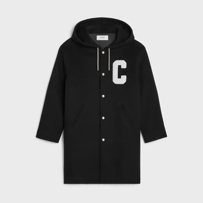 Celine College Parka In Double Face Wool Rougenoir Men CELINE COATS and BLOUSONS Celine College Parka In Double Face Wool Rougenoir Men CELINE COATS and BLOUSONS