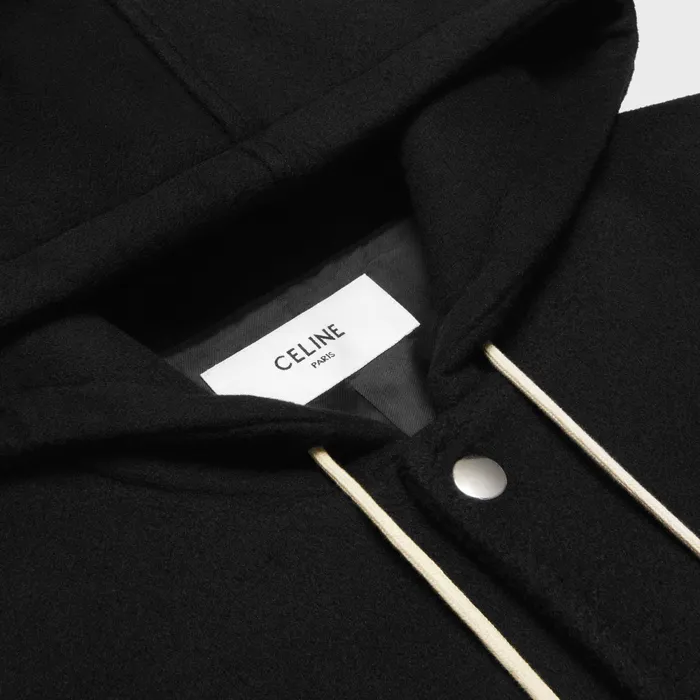 Celine College Parka In Double Face Wool Rougenoir Men CELINE COATS and BLOUSONS