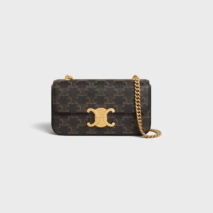 Chain Shoulder Bag Claude In Triomphe Canvas Tan Women CELINE CLAUDE