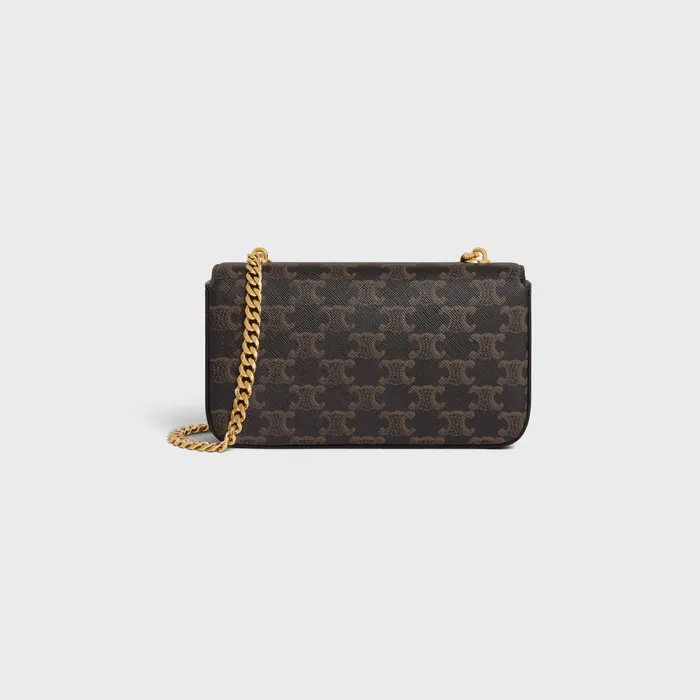 Chain Shoulder Bag Claude In Triomphe Canvas Tan Women CELINE CLAUDE Chain Shoulder Bag Claude In Triomphe Canvas Tan Women CELINE CLAUDE