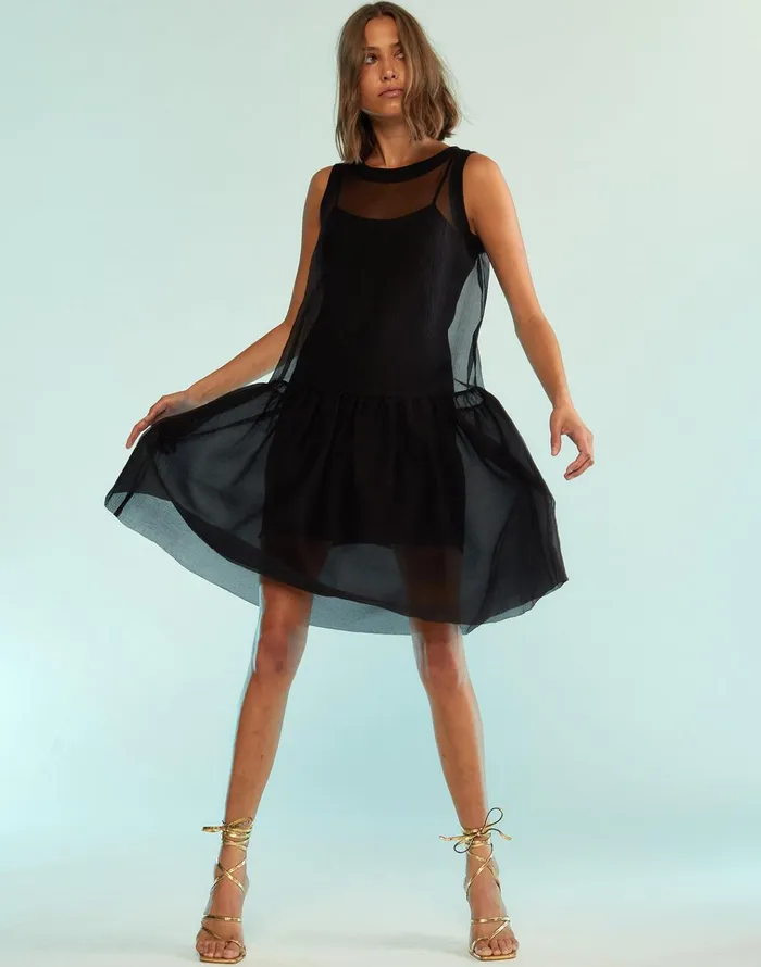 Chloe Organza Dress 8211 Black Women Cynthia Rowley Dresses