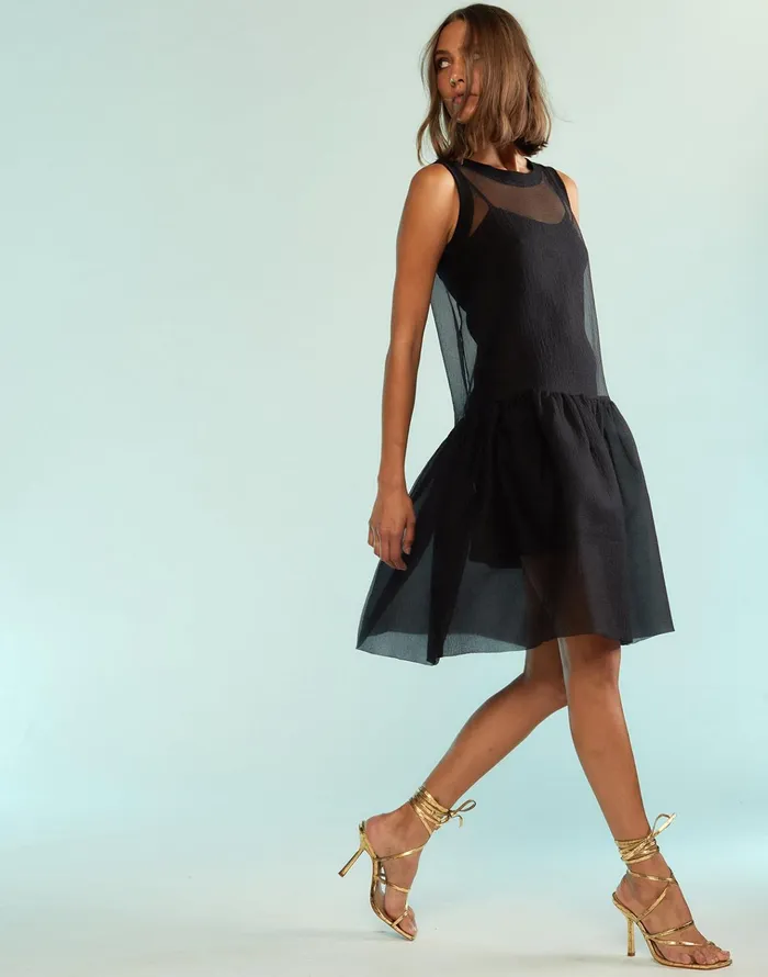 Chloe Organza Dress 8211 Black Women Cynthia Rowley Dresses