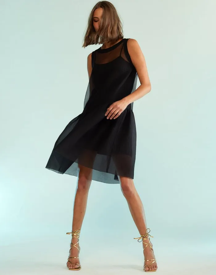 Chloe Organza Dress 8211 Black Women Cynthia Rowley Dresses
