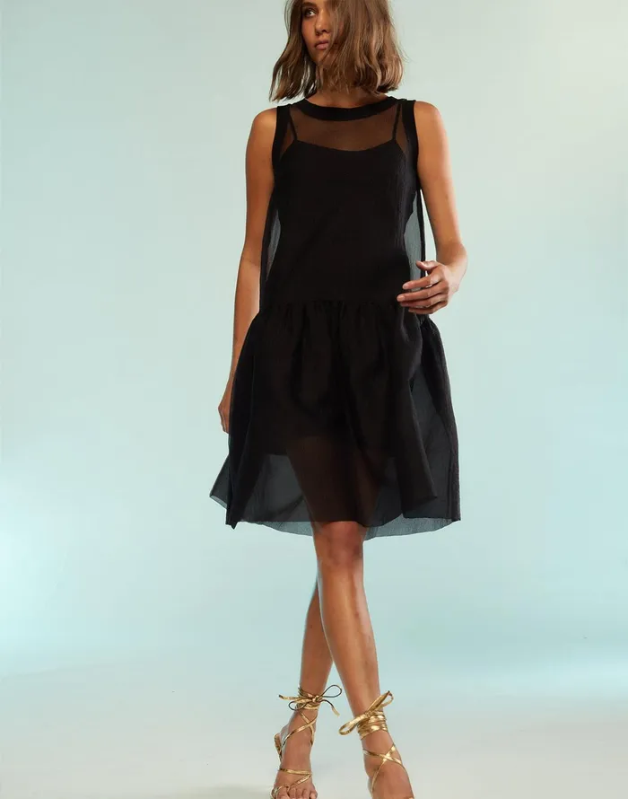 Chloe Organza Dress 8211 Black Women Cynthia Rowley Dresses
